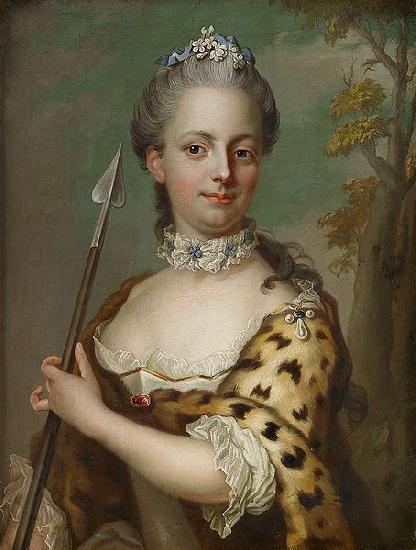 Jakob Bjock Portrait of Charlotte Du Rietz af Hedensberg as Diana oil painting picture